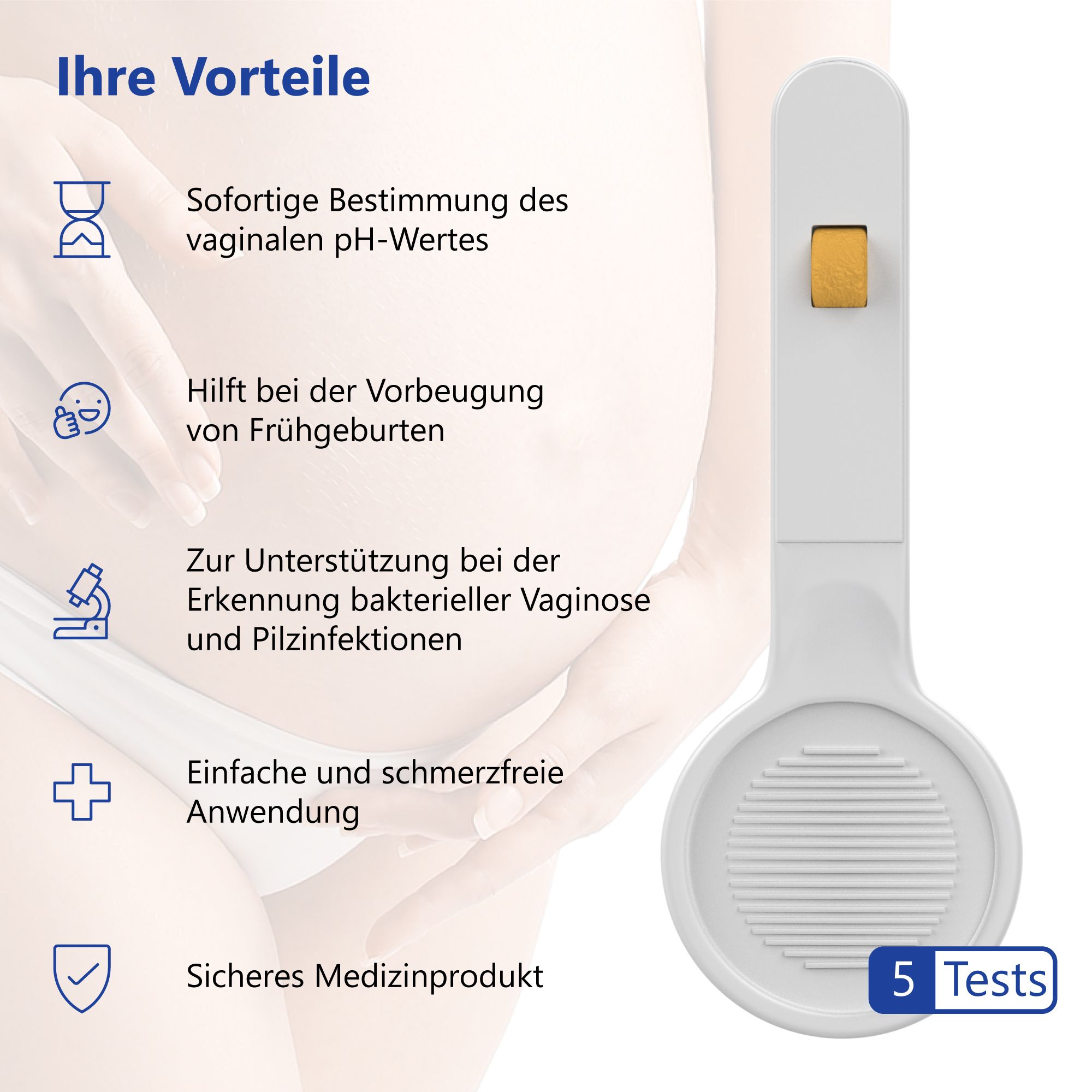 5x LuxmedIQ Vaginaler pH-Test zur Früherkennung bakterieller Infektionen - Bakterielle Vaginose