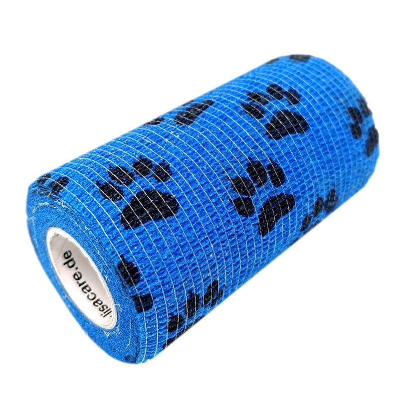 LisaCare kohäsive Bandage - Pfote Blau - 10cm x 4,5m