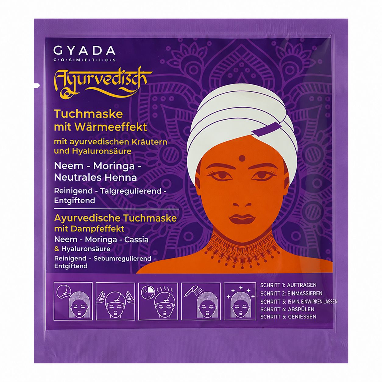 Vorteile der Gyada Cosmetics Hyalurvedic Tuchmaske.