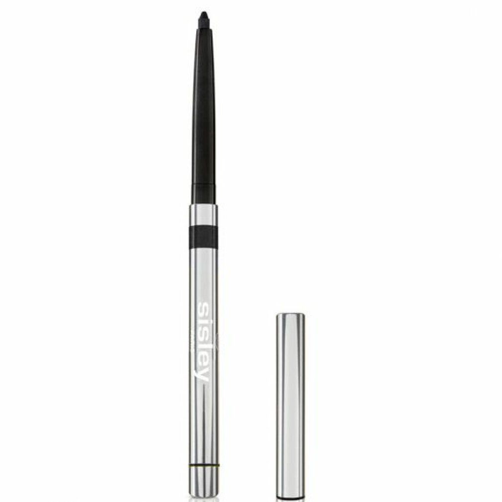 Silberfarbener Kajalstift mit schwarzer Mine und separater Kappe. Der Stift trägt den Schriftzug "Sisley".