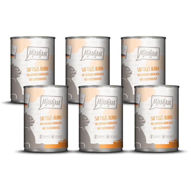 MjAMjAM - saftiges Huhn an leckeren Möhrchen 6x400 g Futter