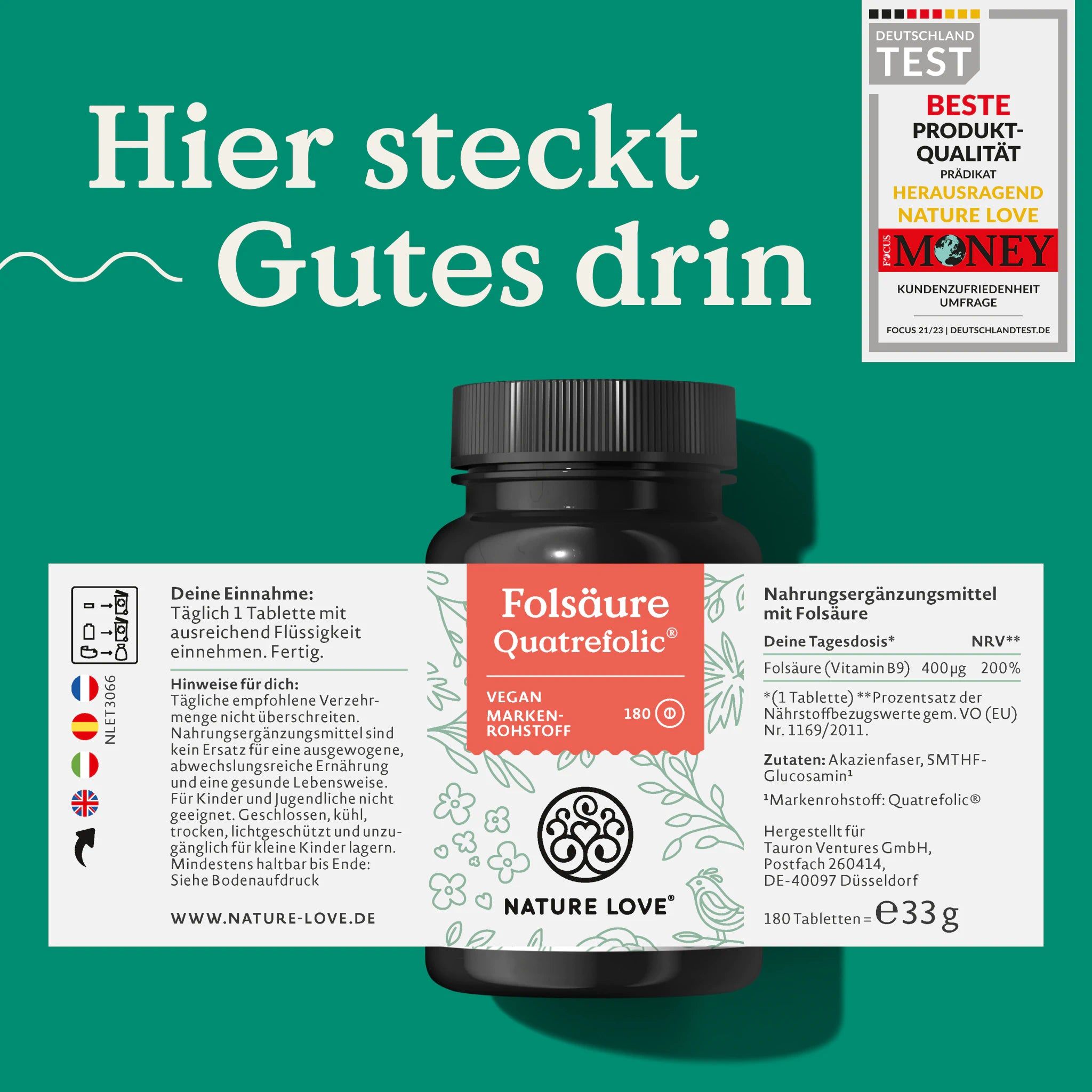 Nature Love® Folsäure 180 St Tabletten