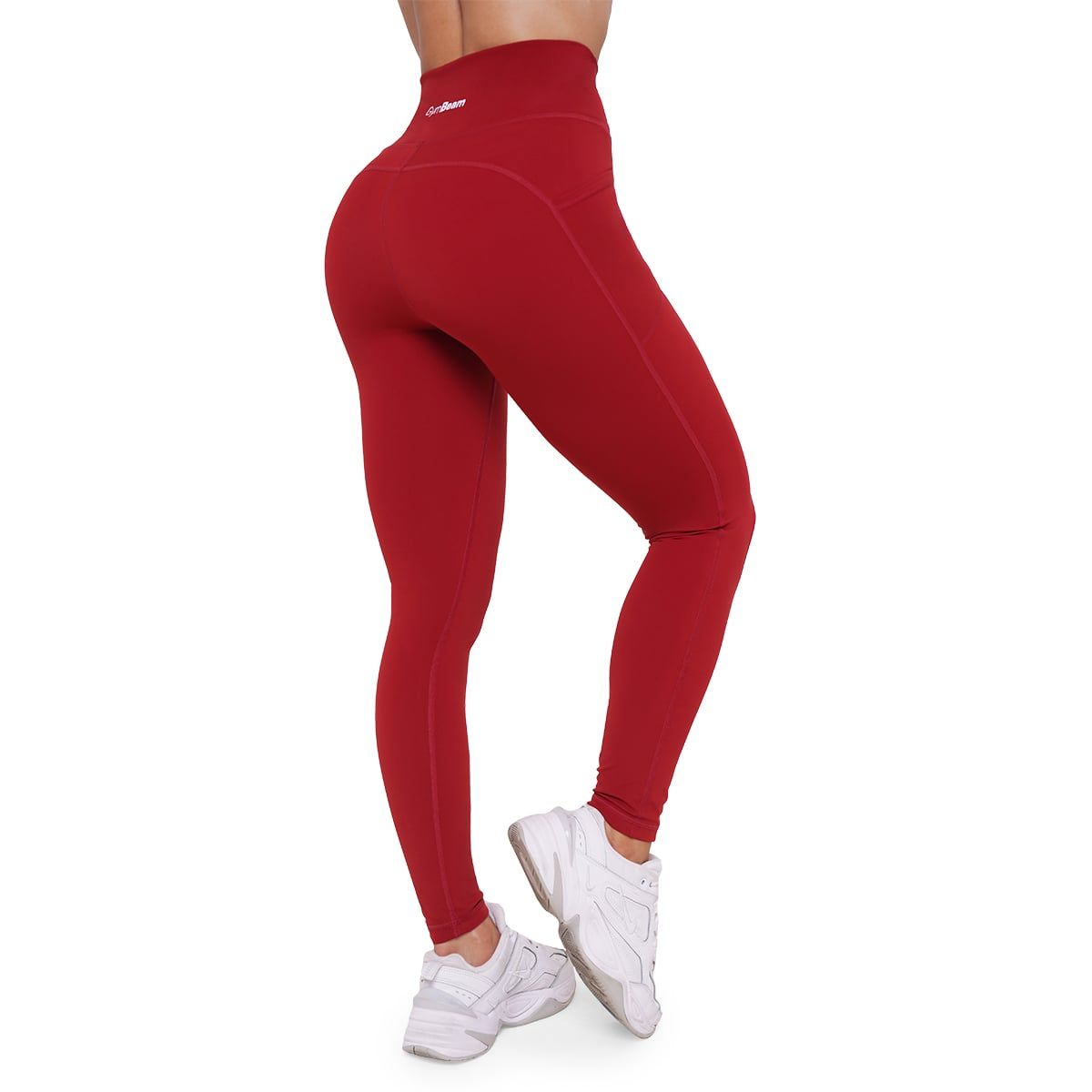 GymBeam Leggings Damen mit hoher Taille, Seitentaschen und Ignite Modell Dunkelrot