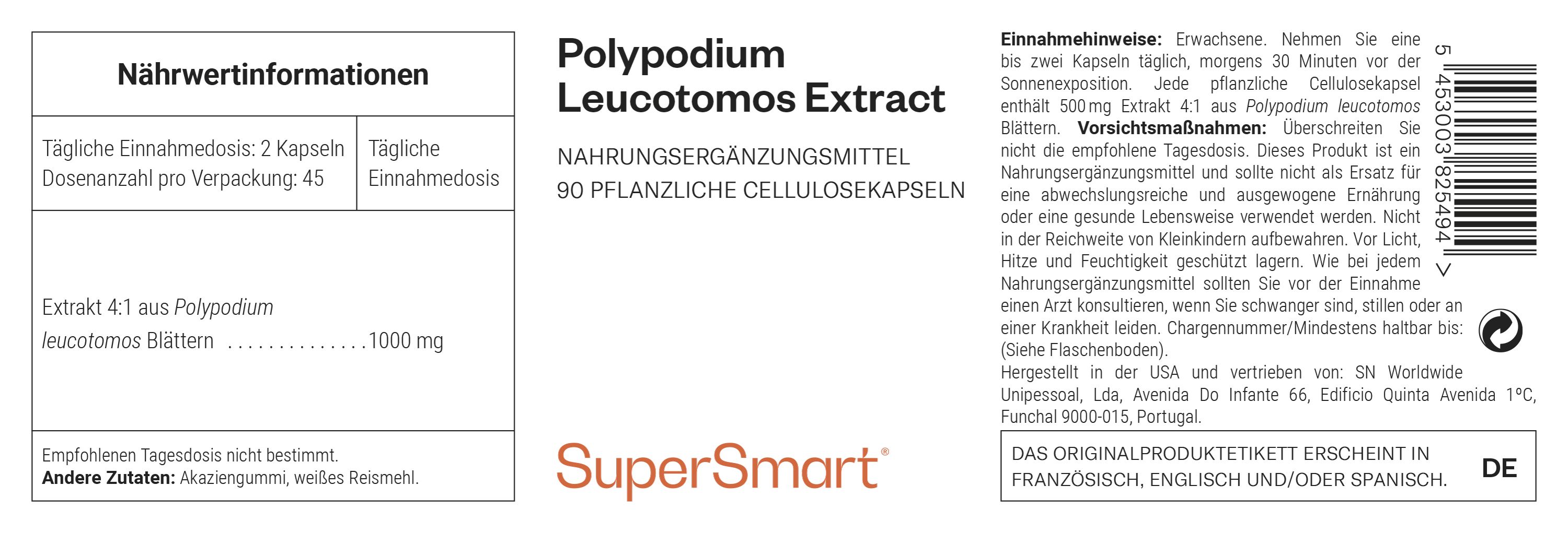 Polypodium leucotomos - SuperSmart