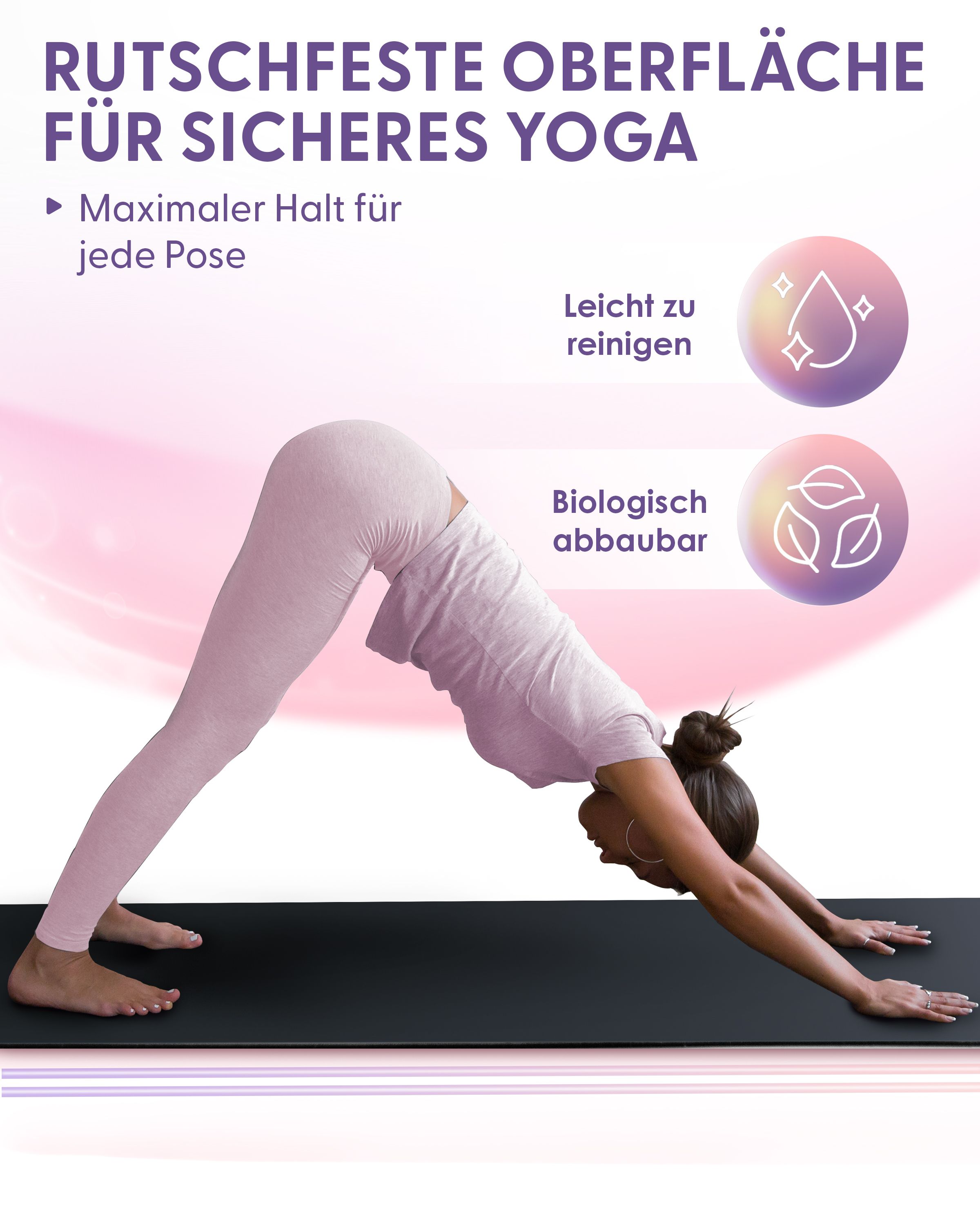 Fitness- & Yogamatte - deep black