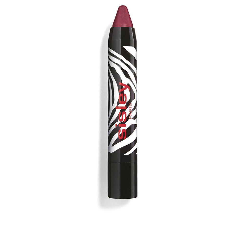 Lippenstiftstift mit schwarzem Zebra-Muster und Sisley-Logo. Spitze in dunkler Farbe.