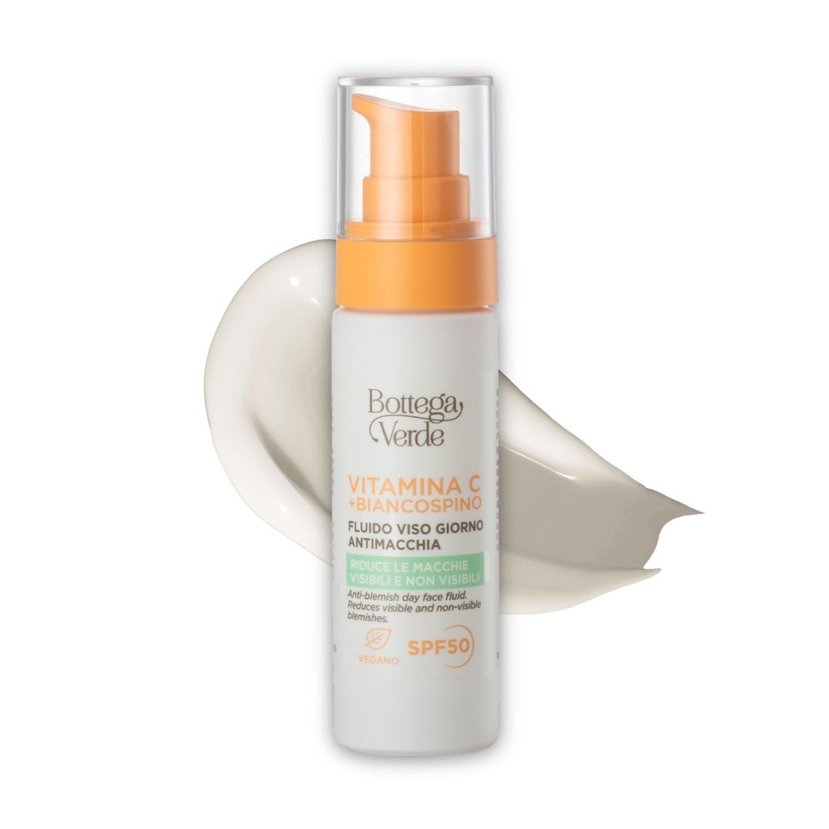 Bottega Verde Vitamina C + Biancospino - Fluido viso giorno antimacchia SPF50