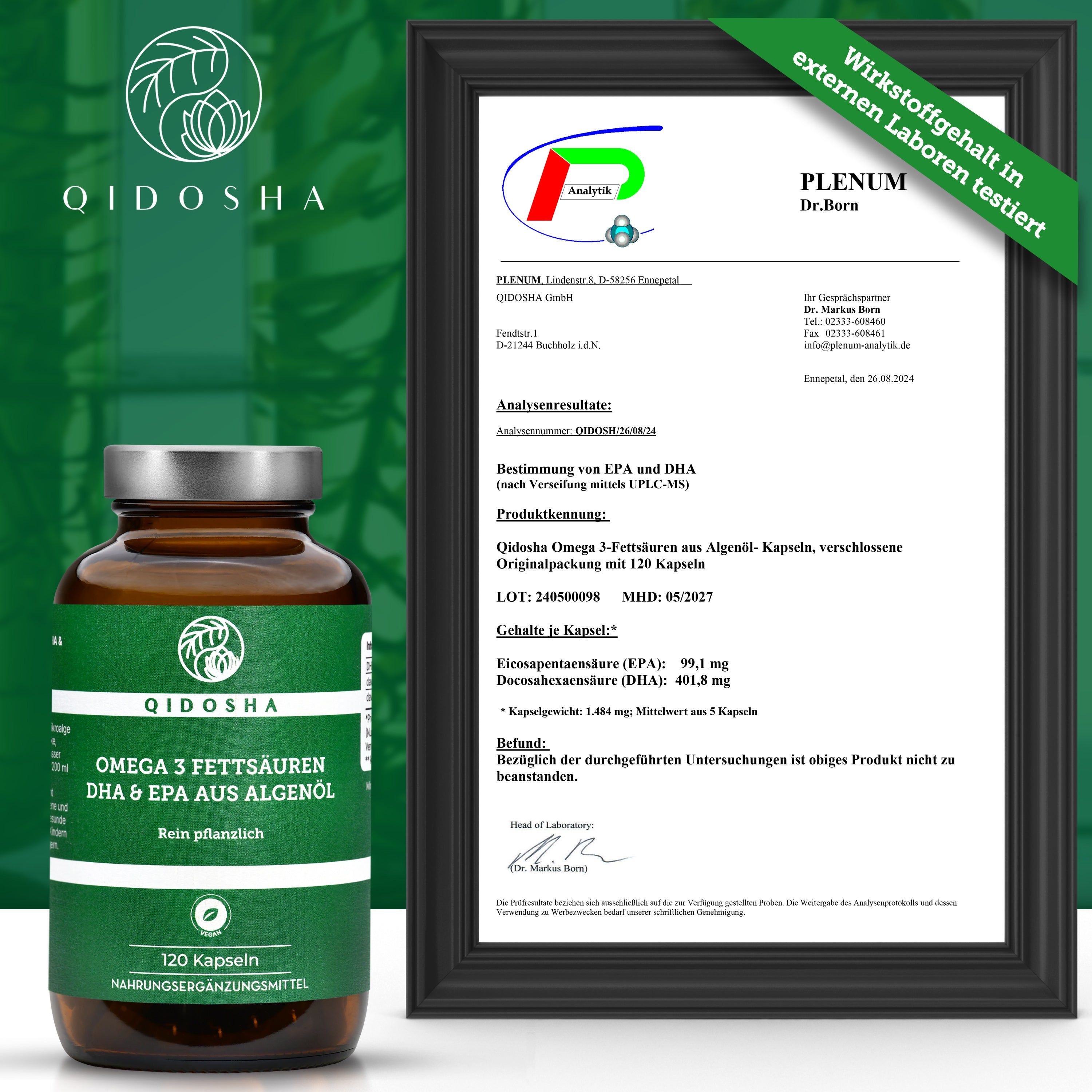 QIDOSHA Omega 3 Fettsäuren aus Algenöl (vegan)