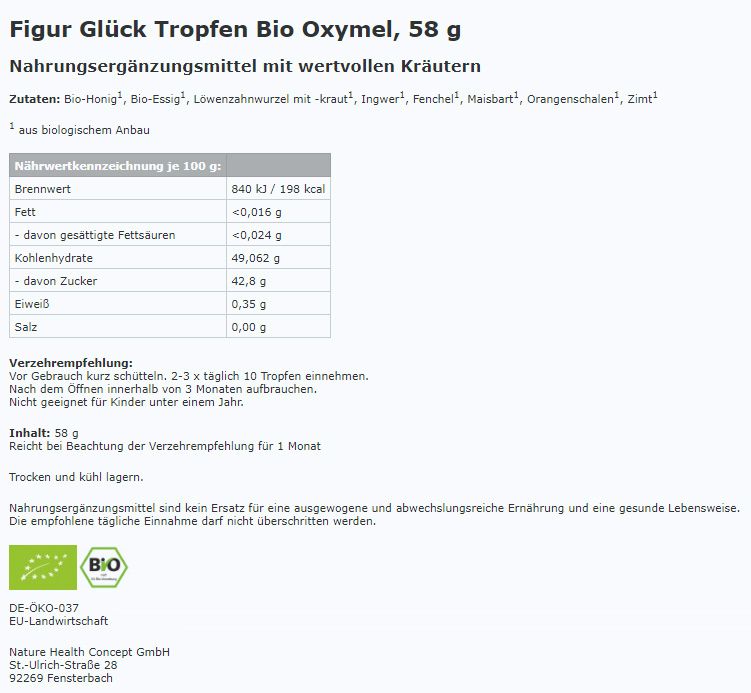 Figur Glück Tropfen in Bioqualität von Nature Health