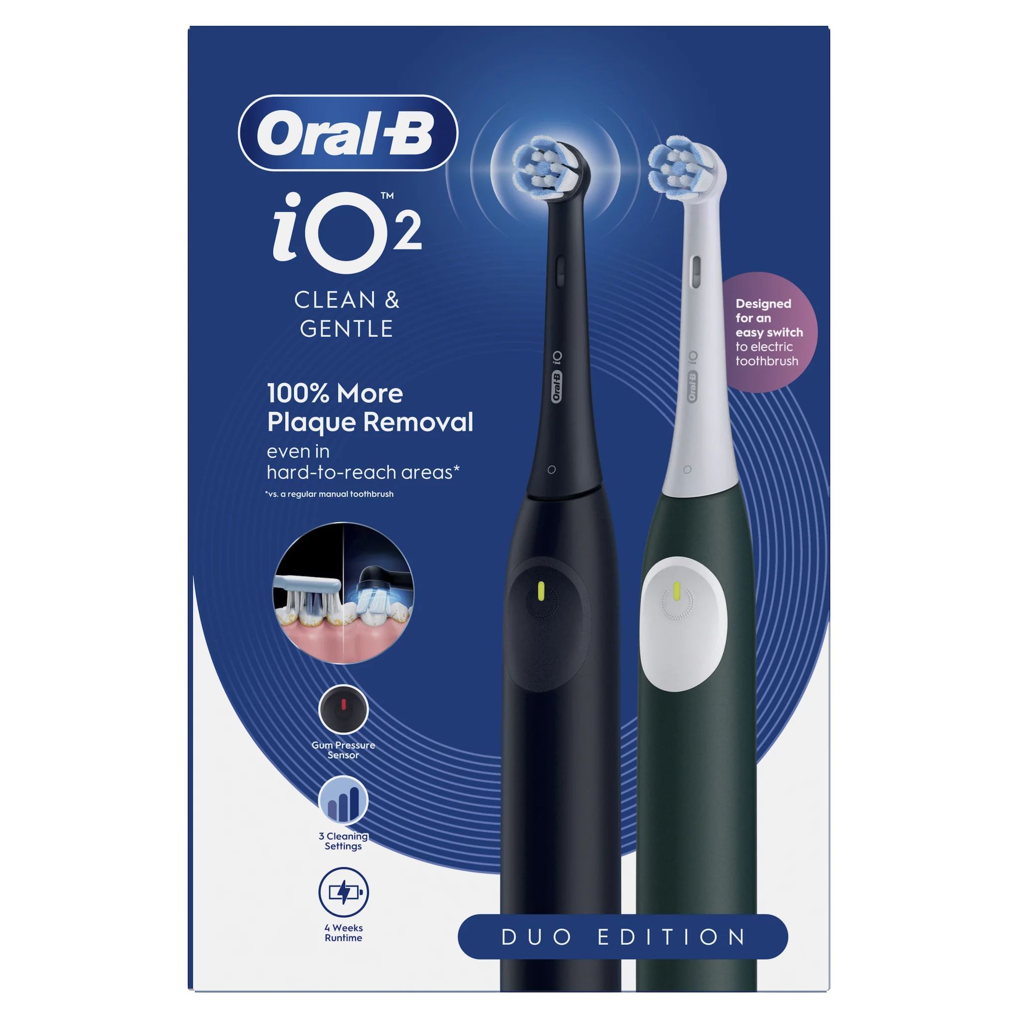 Oral-B iO Series 2 Night Black/Forest Green mit 2. Handstück Elektrische Zahnbürste 1 St