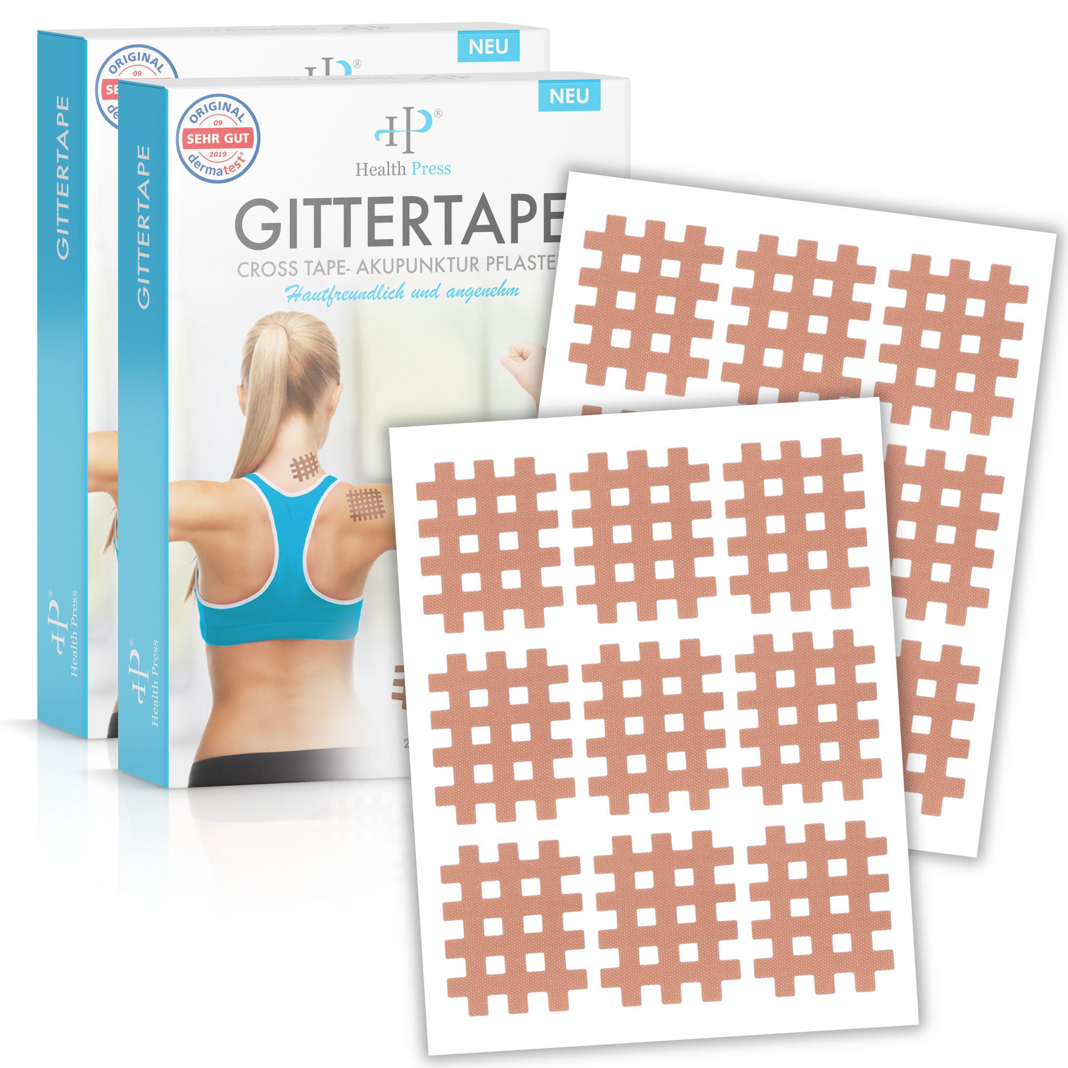 Health Press Gittertape Typ A 2er Set – Crosstape & Gitterpflaster
