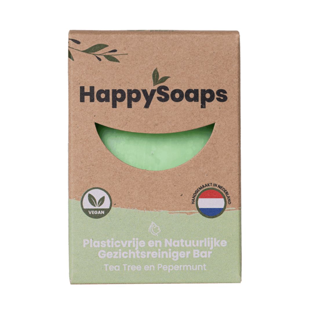 HappySoaps Fester Gesichtsreiniger Tee Baum & Pfefferminze