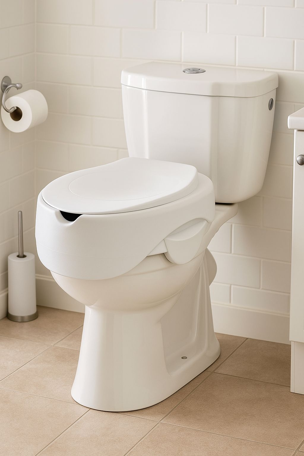 Toilettensitzerhöhung mit Deckel