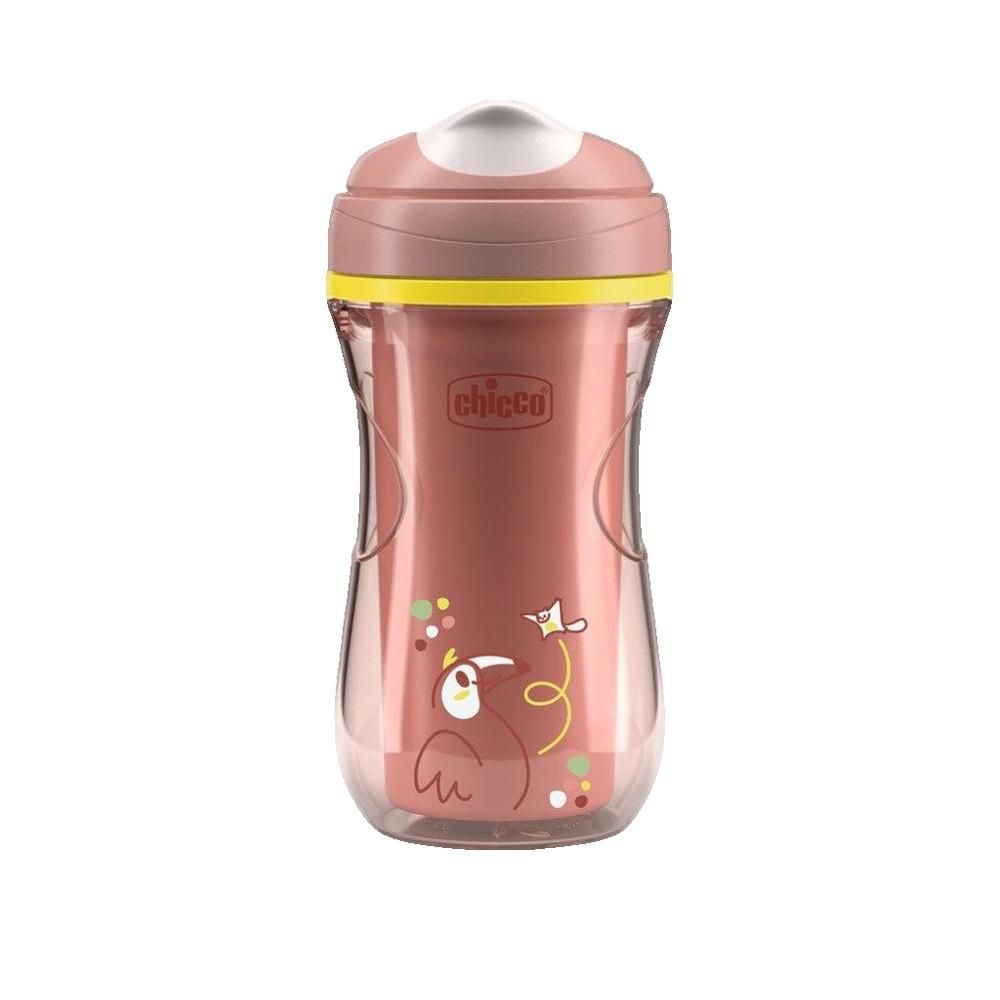 Chicco Kubek Niekapek Thermobecher mit Hartem Trinkaufsatz, 266 ml, rosa