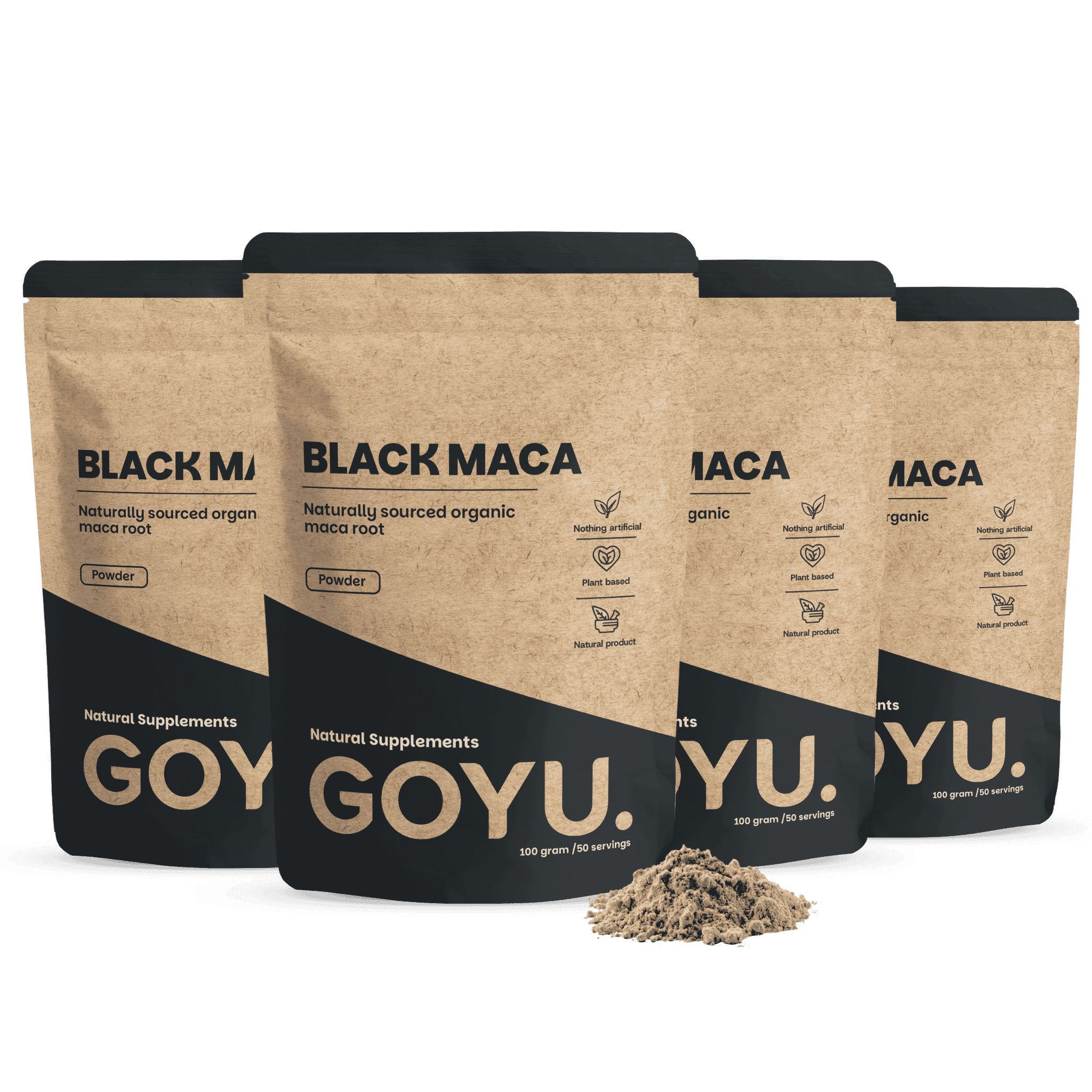 GOYU® – Zwarte Maca Poeder Biologisch Multipack 400
