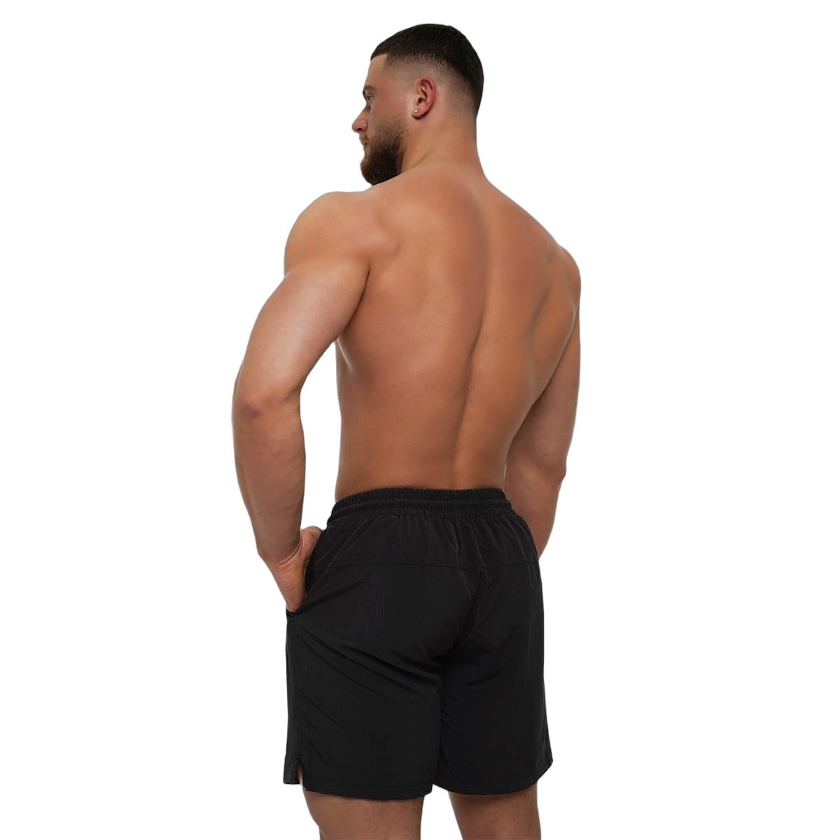 GymBeam Badeshorts für Männer mit Kordelzug und Taschen in Black