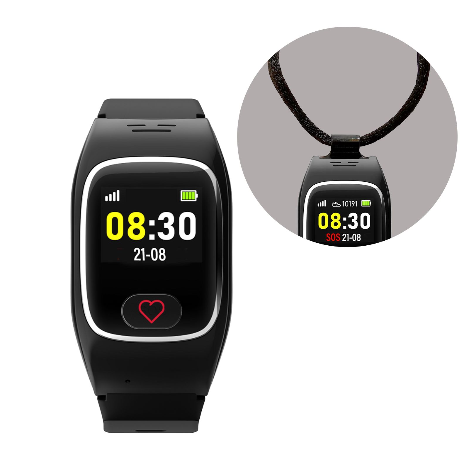 James B8 Senioren Smartwatch Notrufuhr GPS und SOS Knopf + Anhänger 1 St