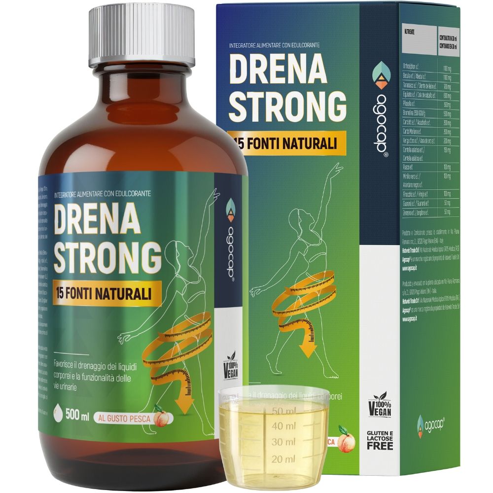 Drena Strong Integratore Liquido Gusto Pesca - Acceleratore metabolismo - Drenante Forte