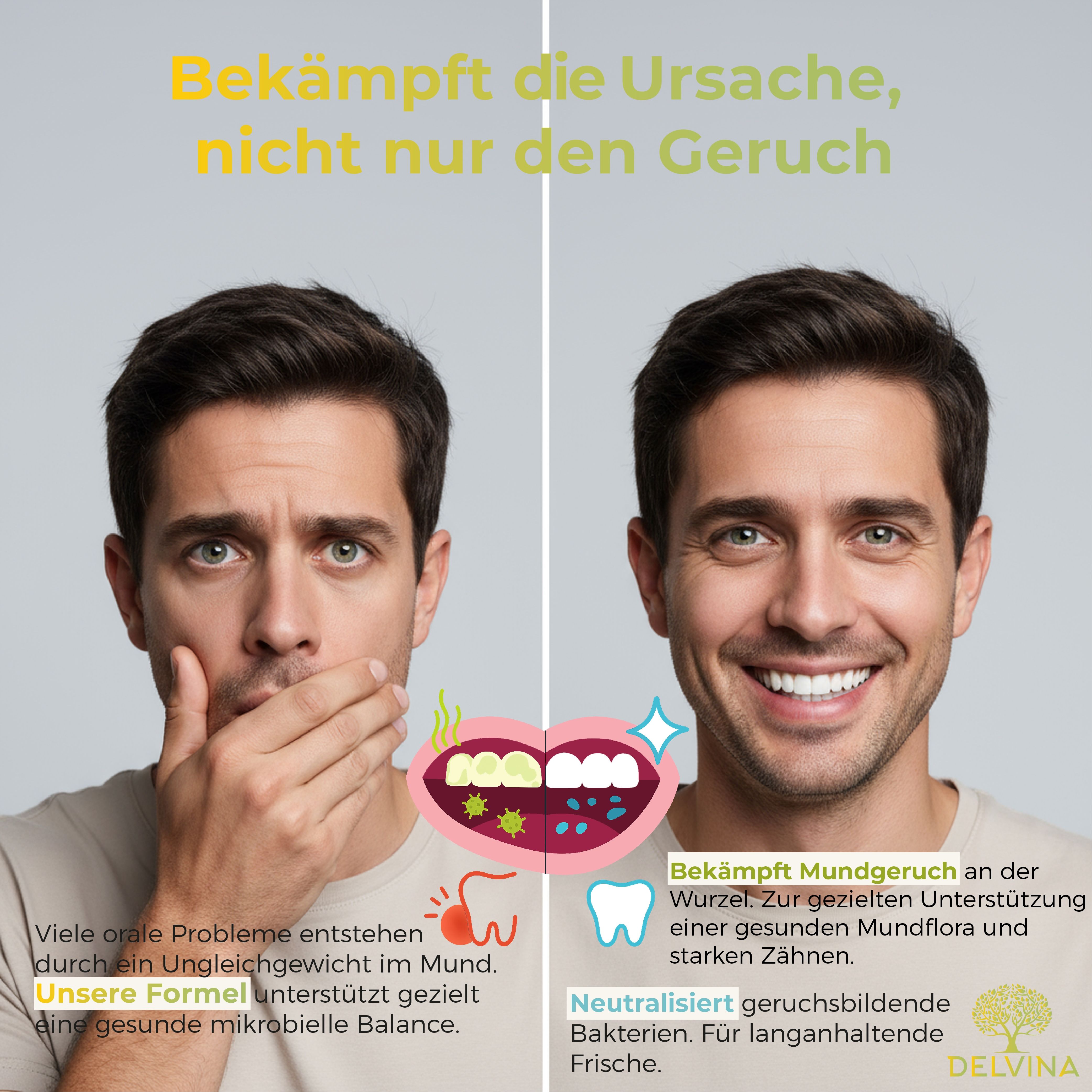 Delvina Mundflora - Lutschtabletten gegen Mundgeruch (Minzgeschmack)