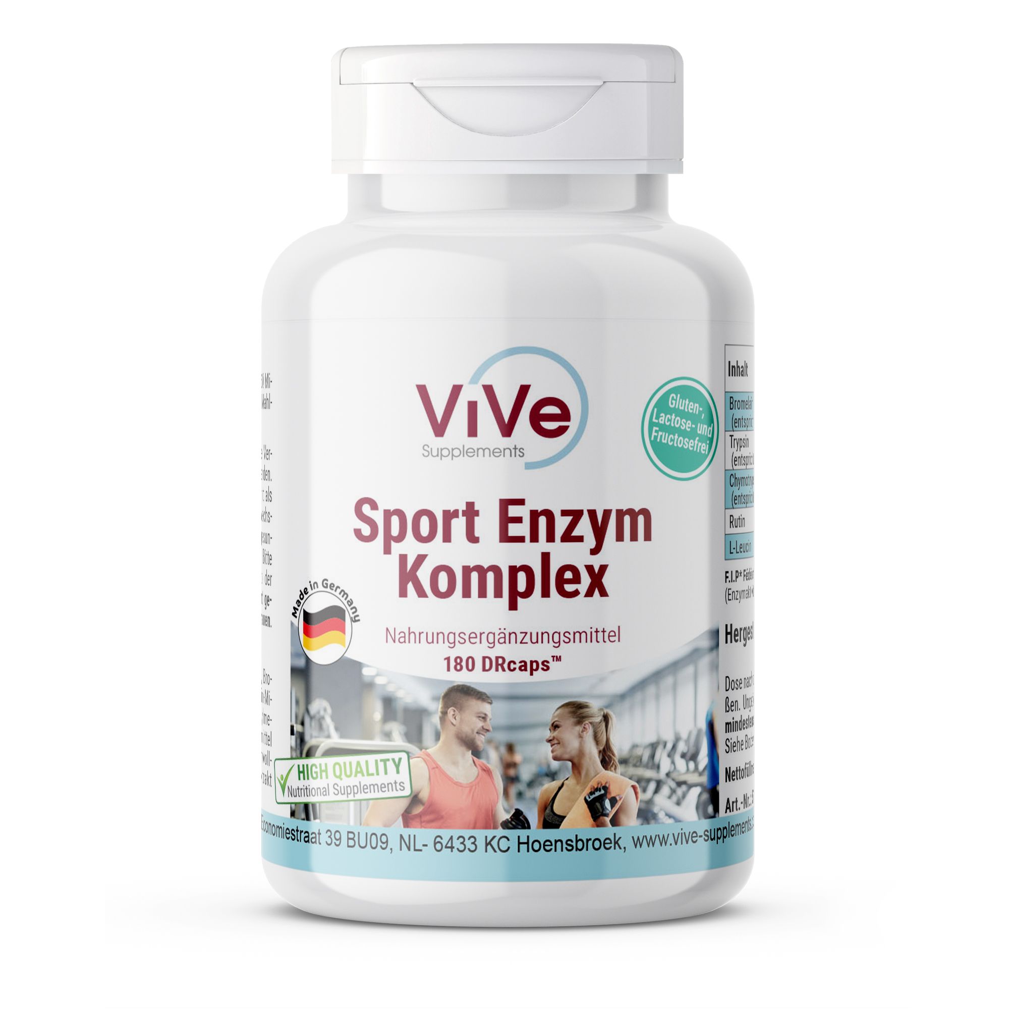 Vive Supplements | Sport Enzym Komplex - Schluckfreundlich 180 St