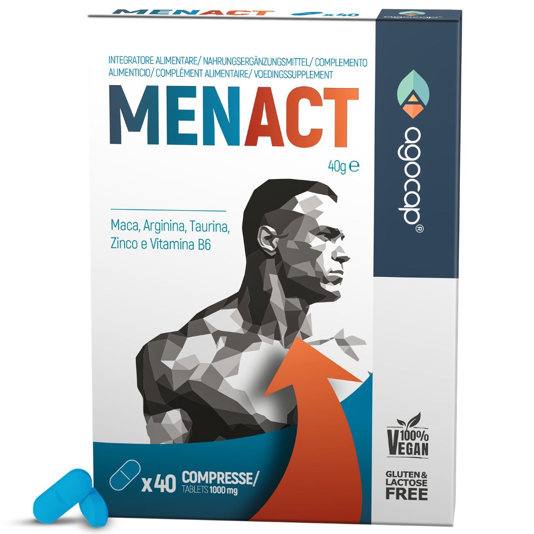 AGOCAP MENACT Integratore Uomo con Maca, Arginina, Taurina, Zinco e Vitamina B6