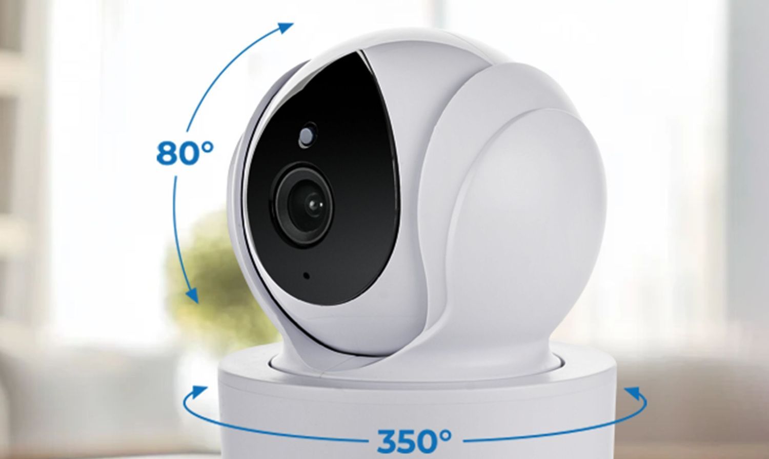 BabyCam XL Move Kamera mit Musiknoten, die 8 Schlaflieder symbolisieren.