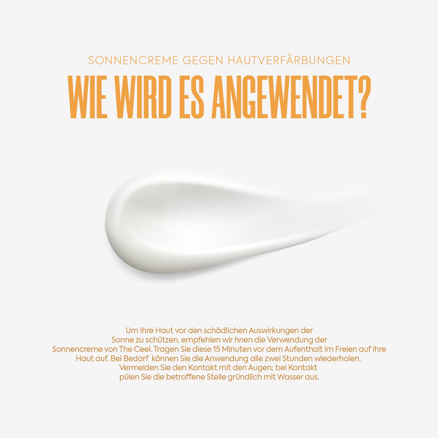 Eine weiße Creme-Spur auf hellem Hintergrund.