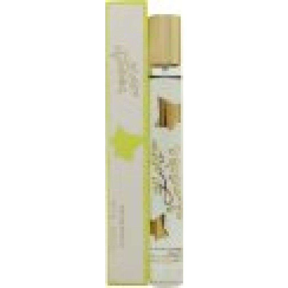 Zylindrische Flasche mit goldfarbenem Deckel und gelber Verpackung. Aufschrift: Lolita Lempicka.