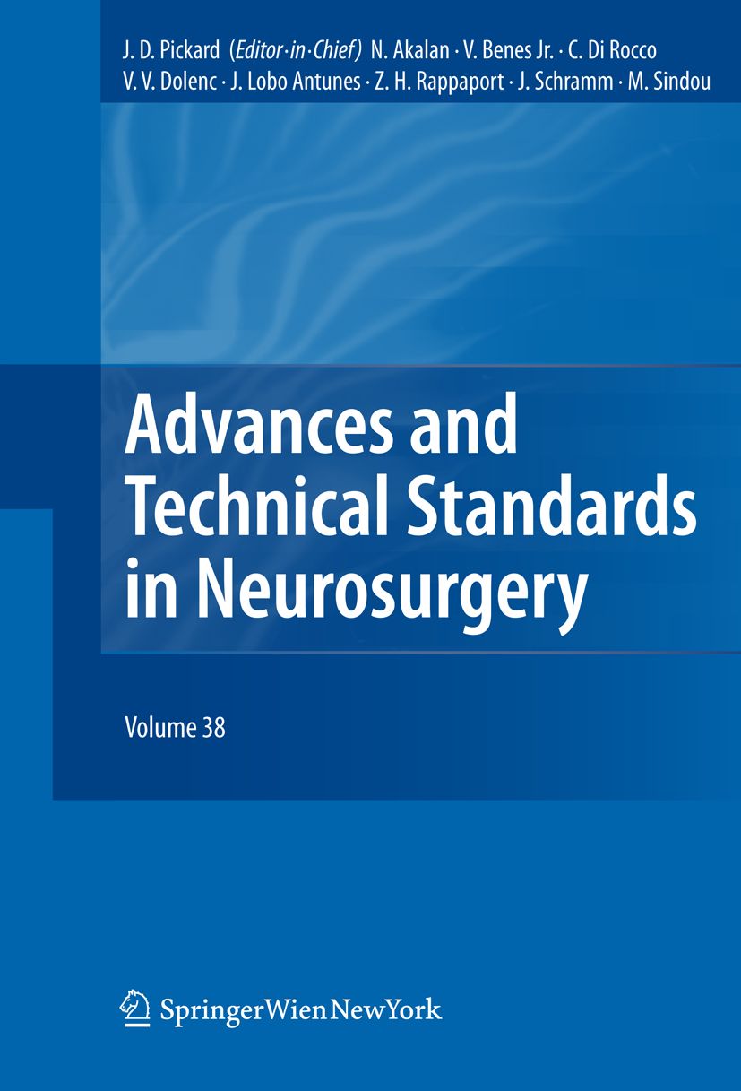 Buchcover mit dem Titel "Advances and Technical Standards in Neurosurgery", Band 38. Verlag Springer Wien NewYork.