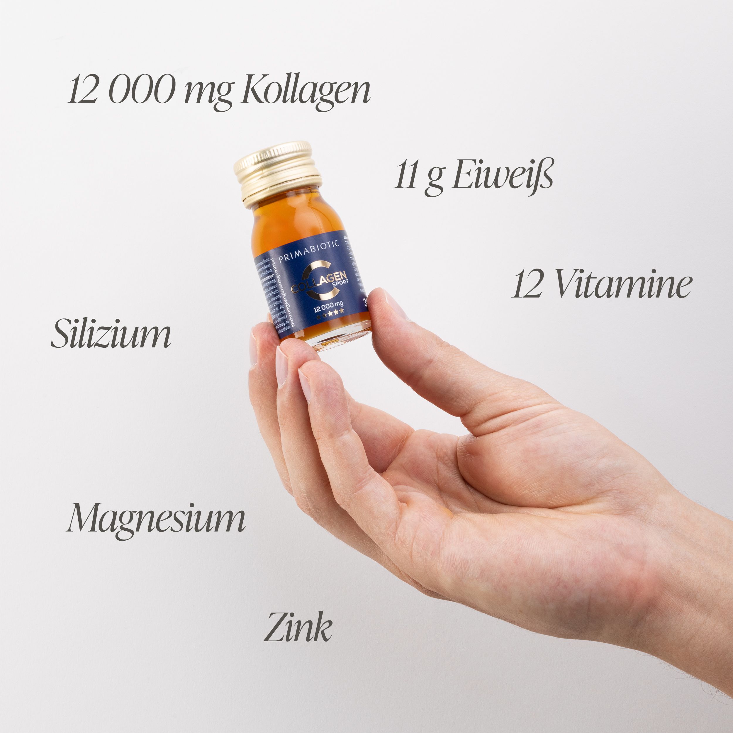 Kollagen Trinkampullen – Primabiotic Collagen Sport 12000 mg mit Orthokieselsäure