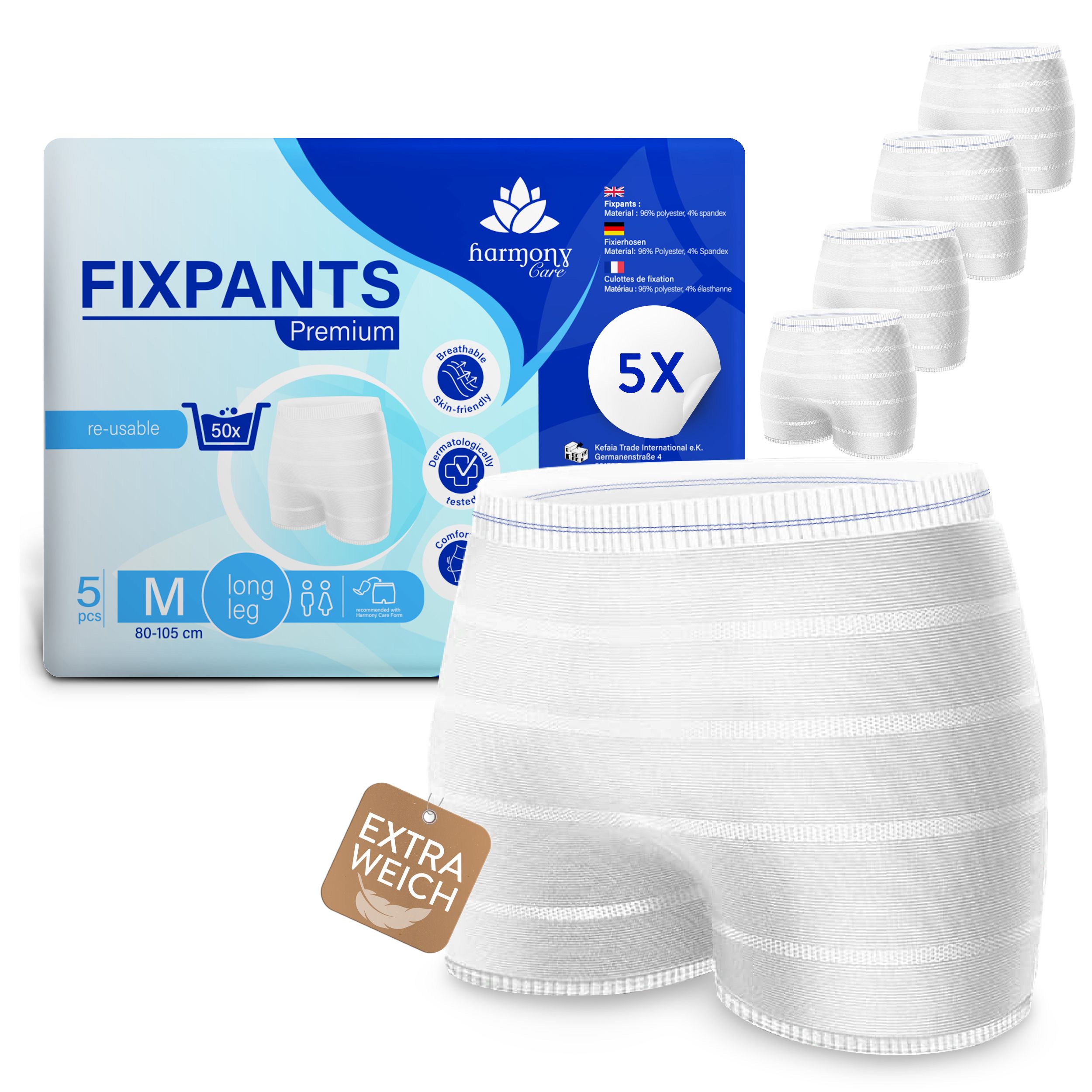 Harmony Care® Fixpants Premium - extra weiche Netzhosen bei Inkontinenz und Wochenbett - Fixierhosen