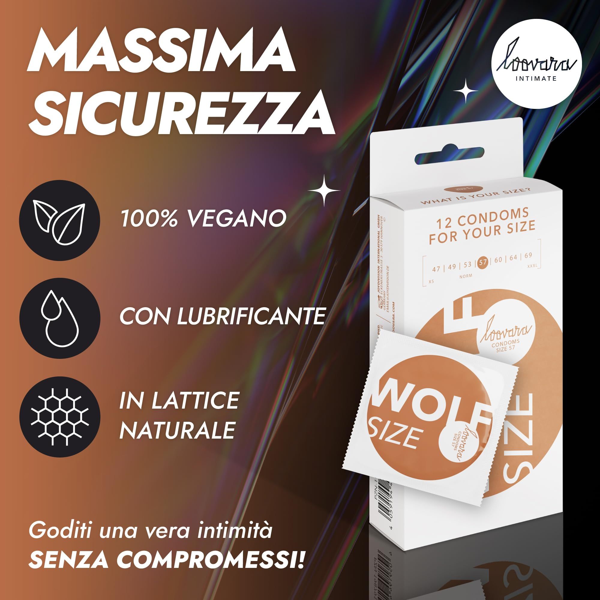 Loovara Kondome: 100% vegan, mit Schmiermittel, aus natürlichem Latex.
