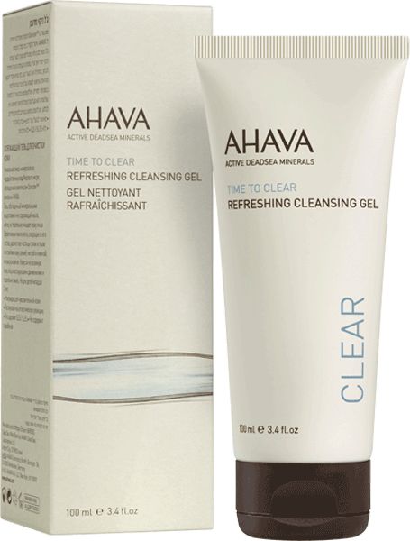 AHAVA Time to Clear Erfrischendes Reinigungsgel, 100 ml Tube mit Kartonverpackung.