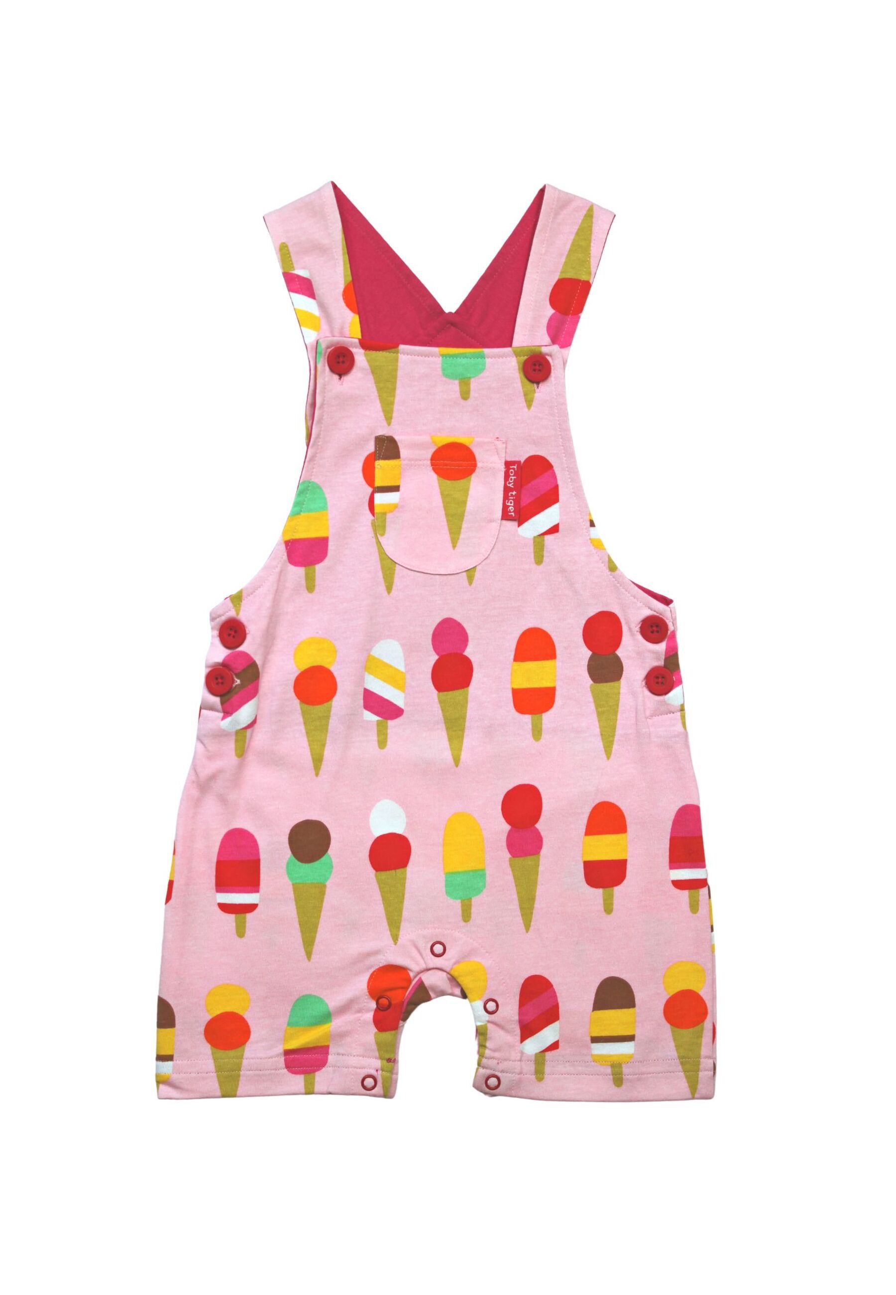 Toby Tiger kurze Latzhose mit Eiscreme Aufdruck