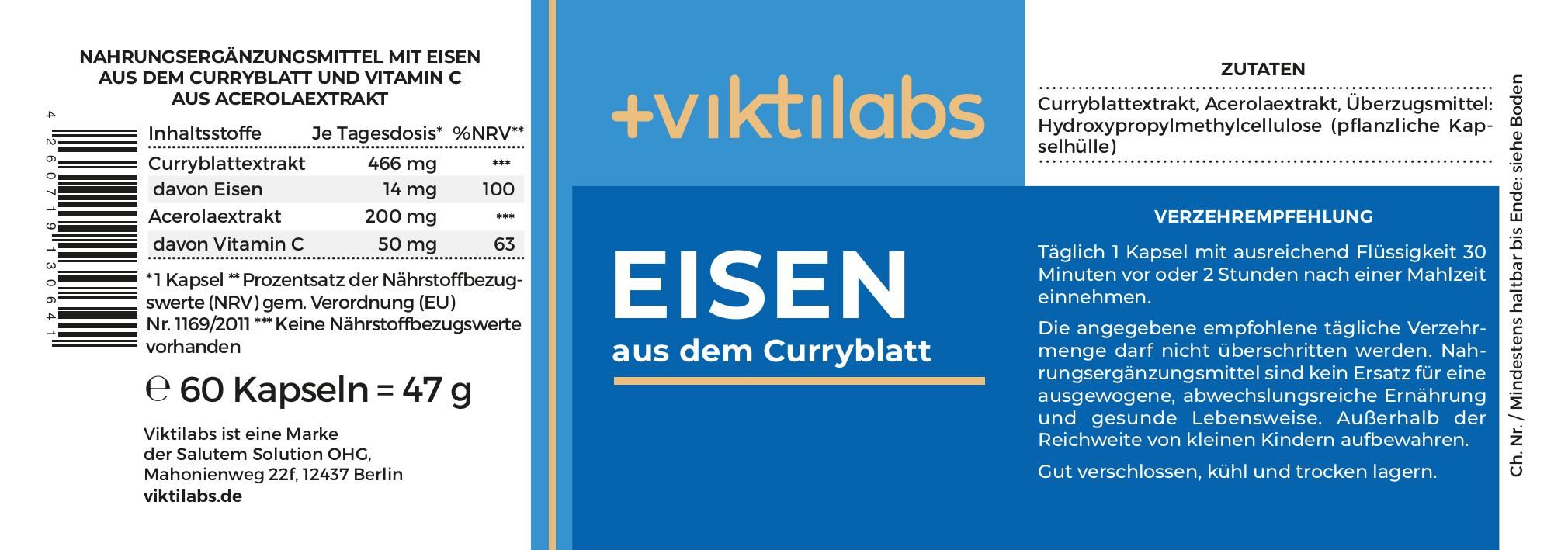 Viktilabs Eisen aus dem Curryblatt: Verbesserte Aufnahme durch natürliches Vitamin C