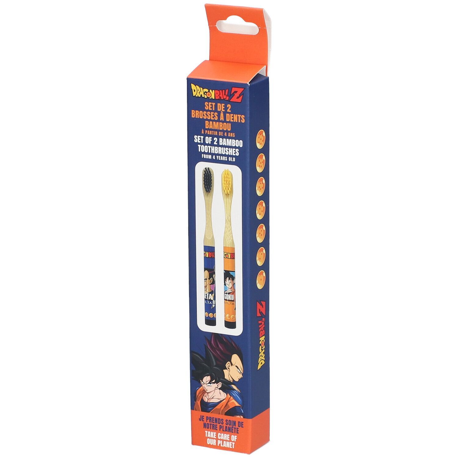 Dragon Ball Z Set de 2 brosses à dents bambou 4 ans et +