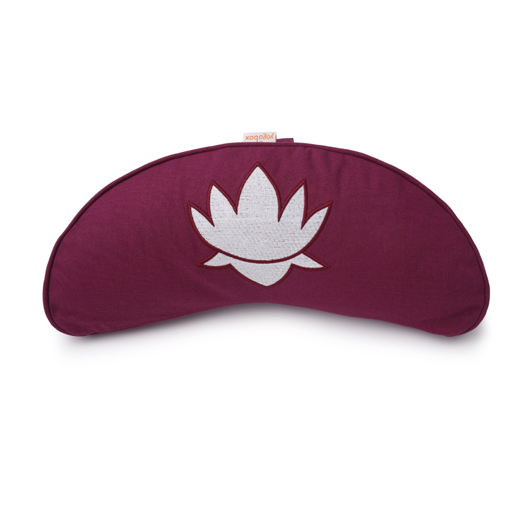 yogabox Yogakissen Halbmond Basic Lotus Stick weiß - aubergine 40 x 17 12,0 cm 1 St