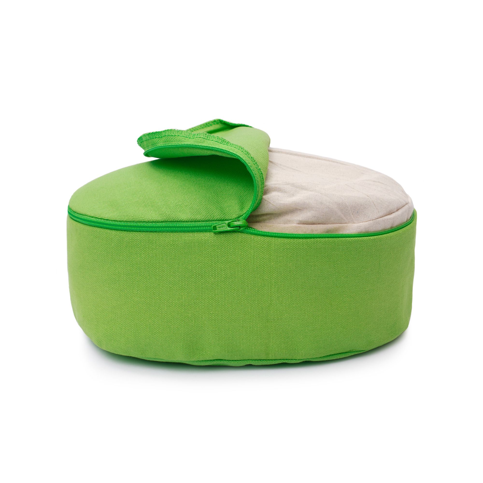 yogabox Yogilino® Reise Meditationskissen mini oval BASIC - apfelgrün - 26 x 21 x 9 cm
