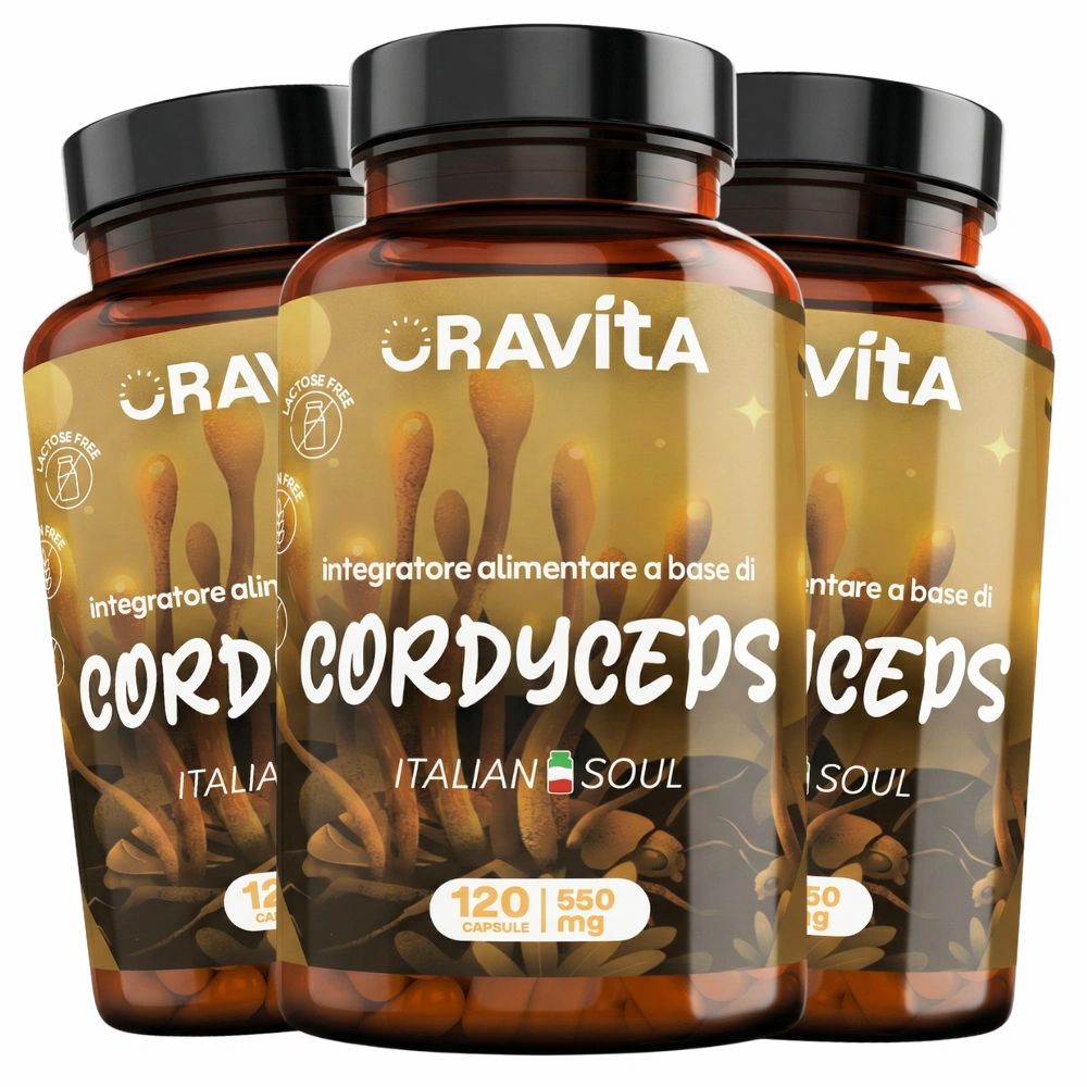 Oravita CORDYCEPS Estratto Micelio Titolato 40% Energia, Immunità e Vitalità 360 Capsule