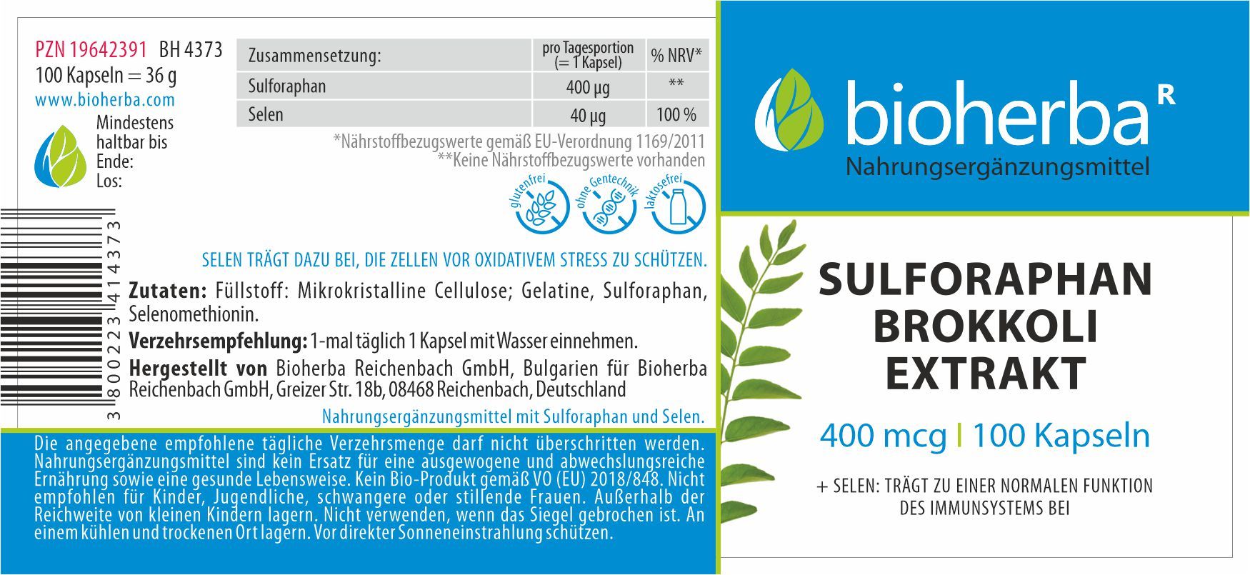 Bioherba Sulforaphan Brokkoli Extrakt 100 Kapseln
