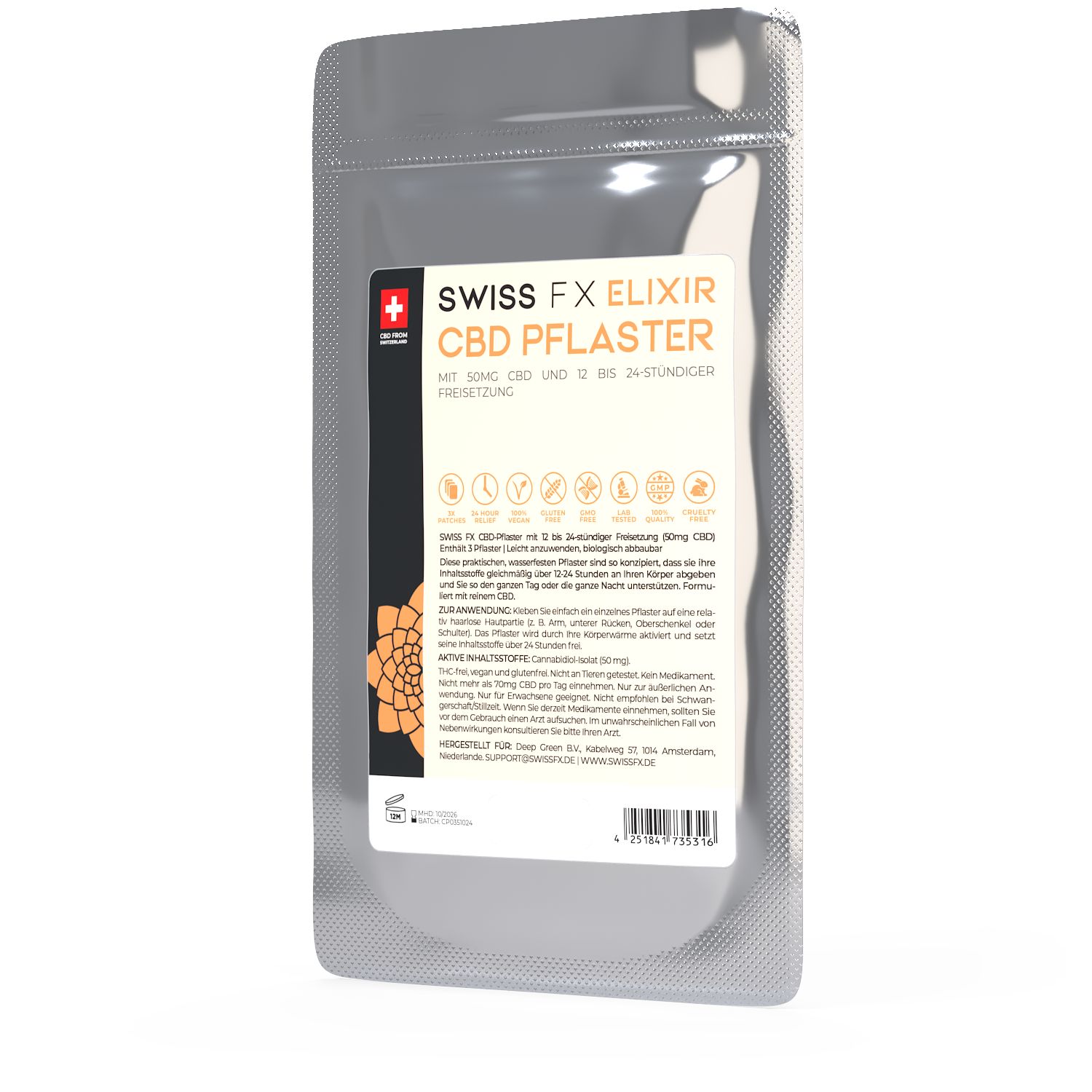 Swiss FX CBD Pflaster mit 50 mg 10 St