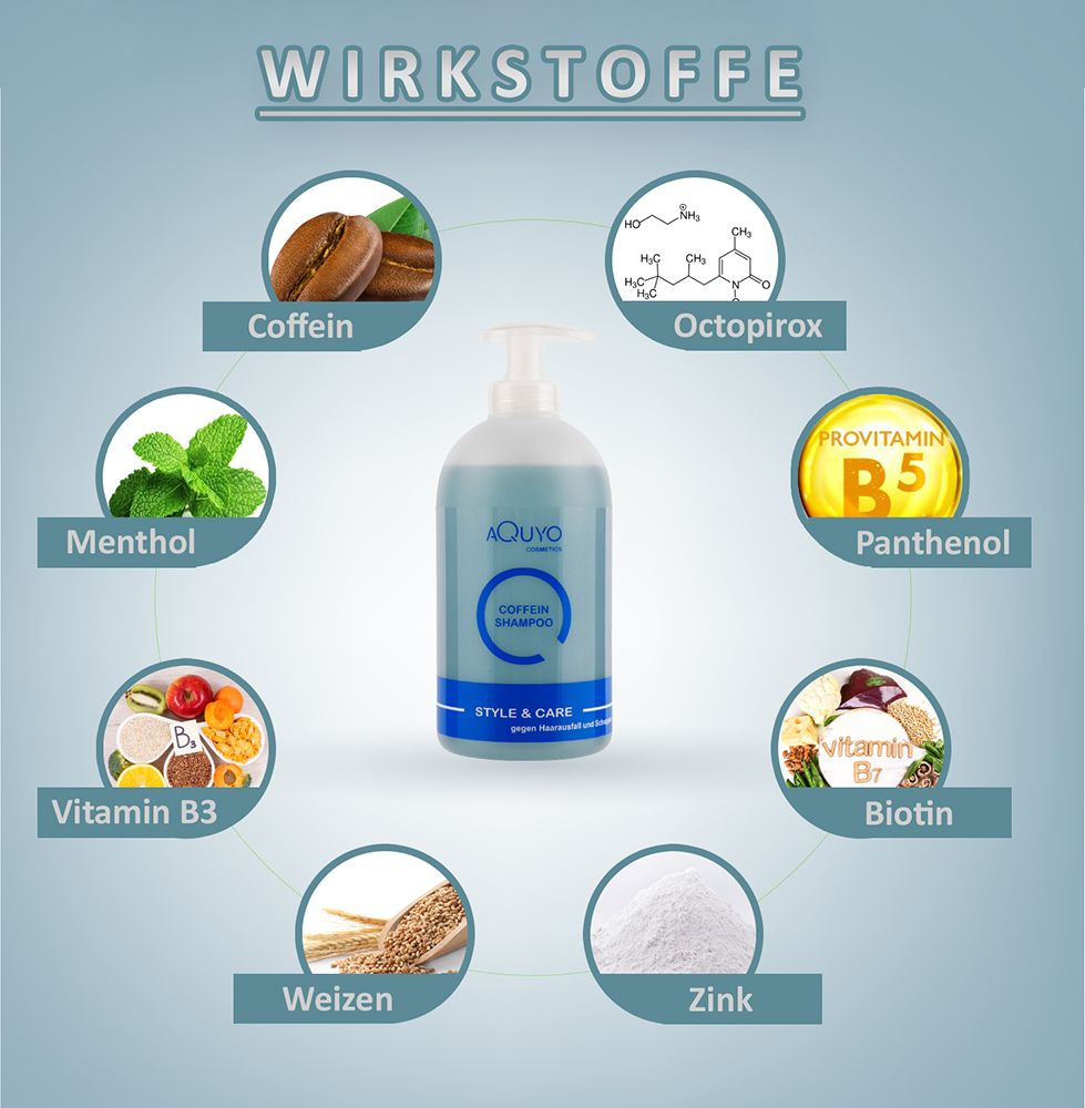 Style & Care Coffein Shampoo gegen Haarausfall, fettiges Haar und Schuppen