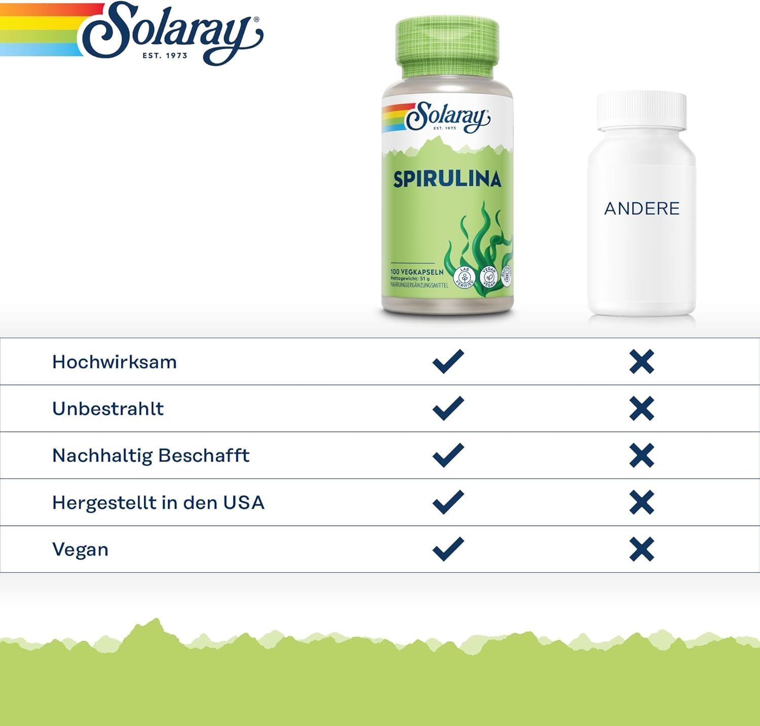 Solaray Spirulina Algen Kapseln
