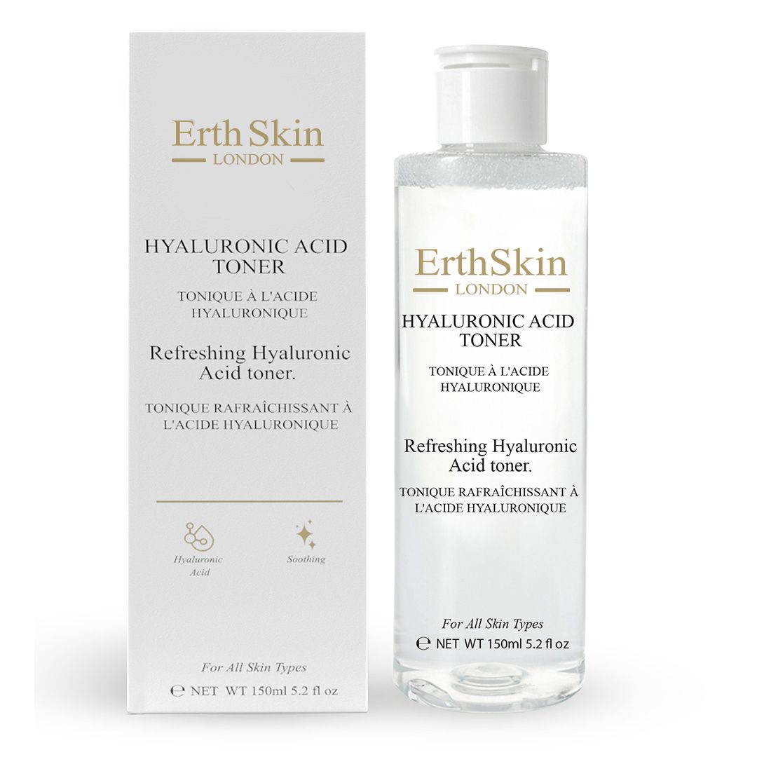 ErthSkin London Hyaluronsäure-Toner und seine Verpackung.