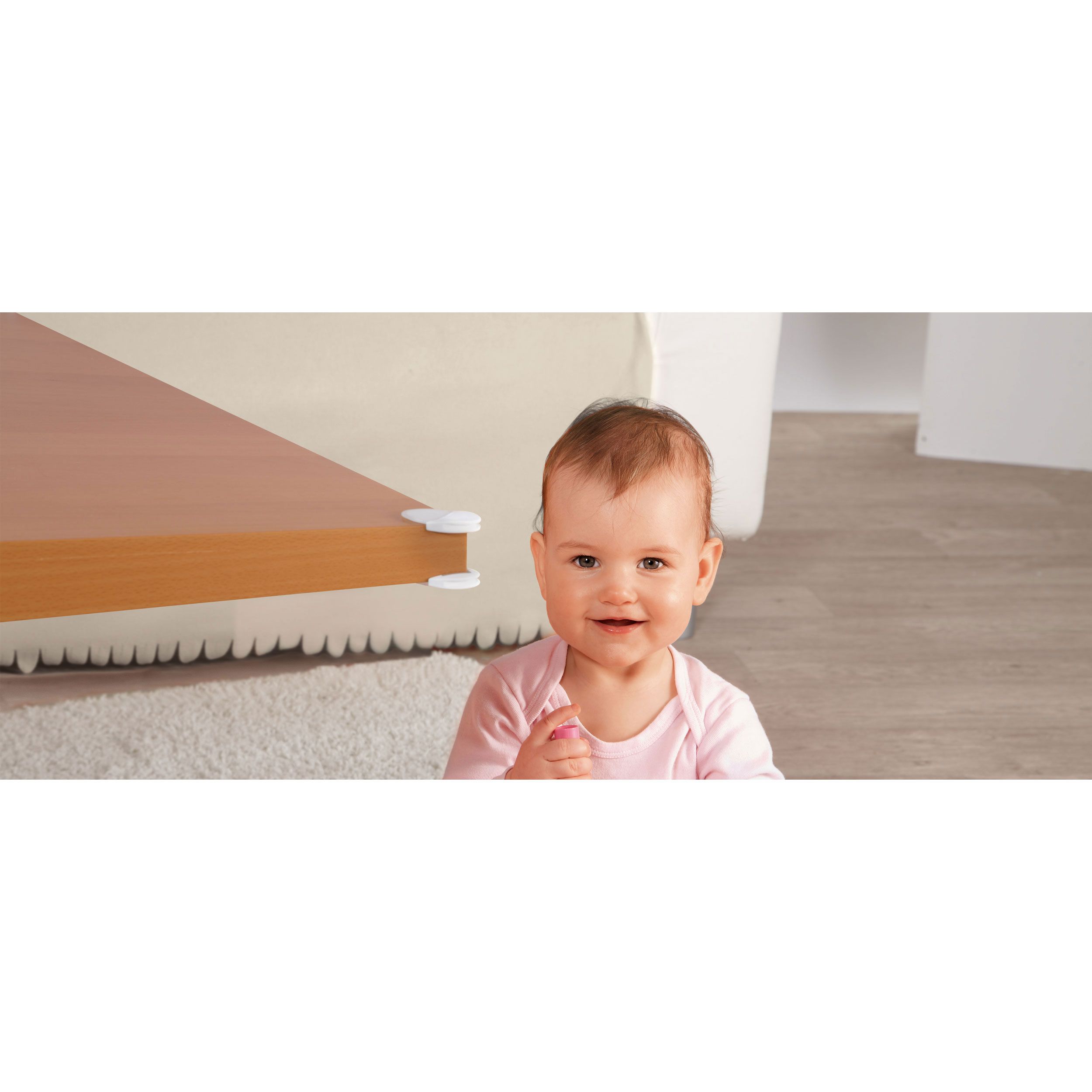reer Eckenschutz, 4er Set, Kindersicherung, Weiß / Transparent