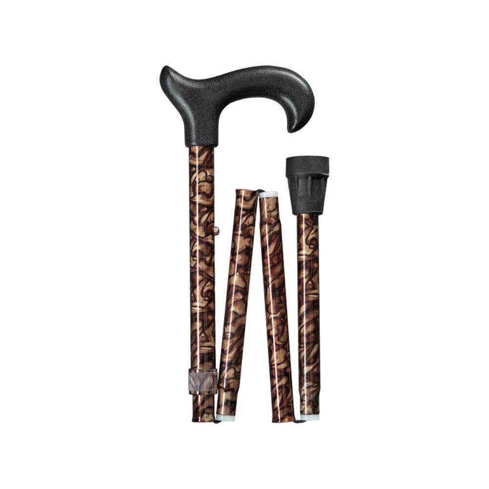 Wooden walking stick in black with Derby grip in blue/black - Ossenberg GmbH