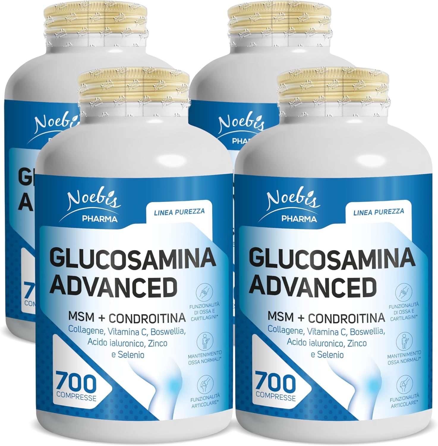 Noebis Pharma Glucosamina Advanced – Vitamina C, Zinco e Boswellia – 700 compresse