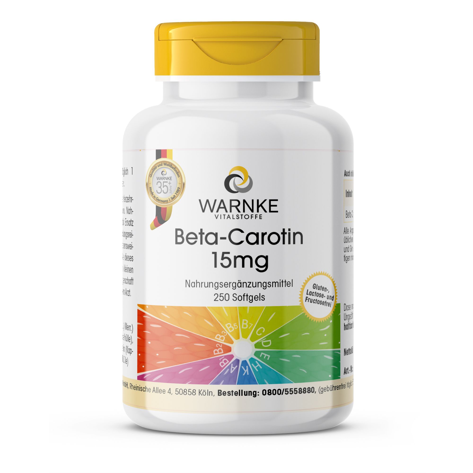 Warnke Vitalstoffe | Beta-Carotin 15mg 250 St