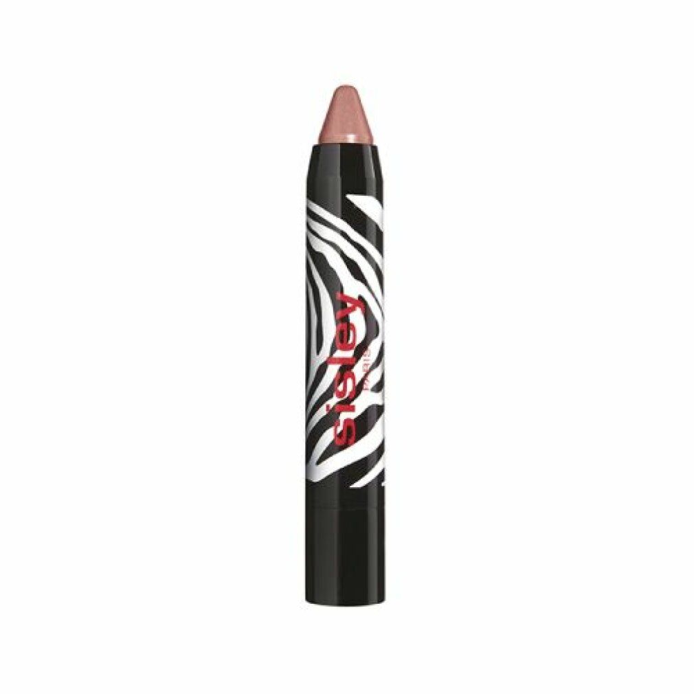 Lippenstift in Stiftform. Schwarze Hülle mit weißem Zebra-Muster. Marke Sisley. Spitze in Rosa.