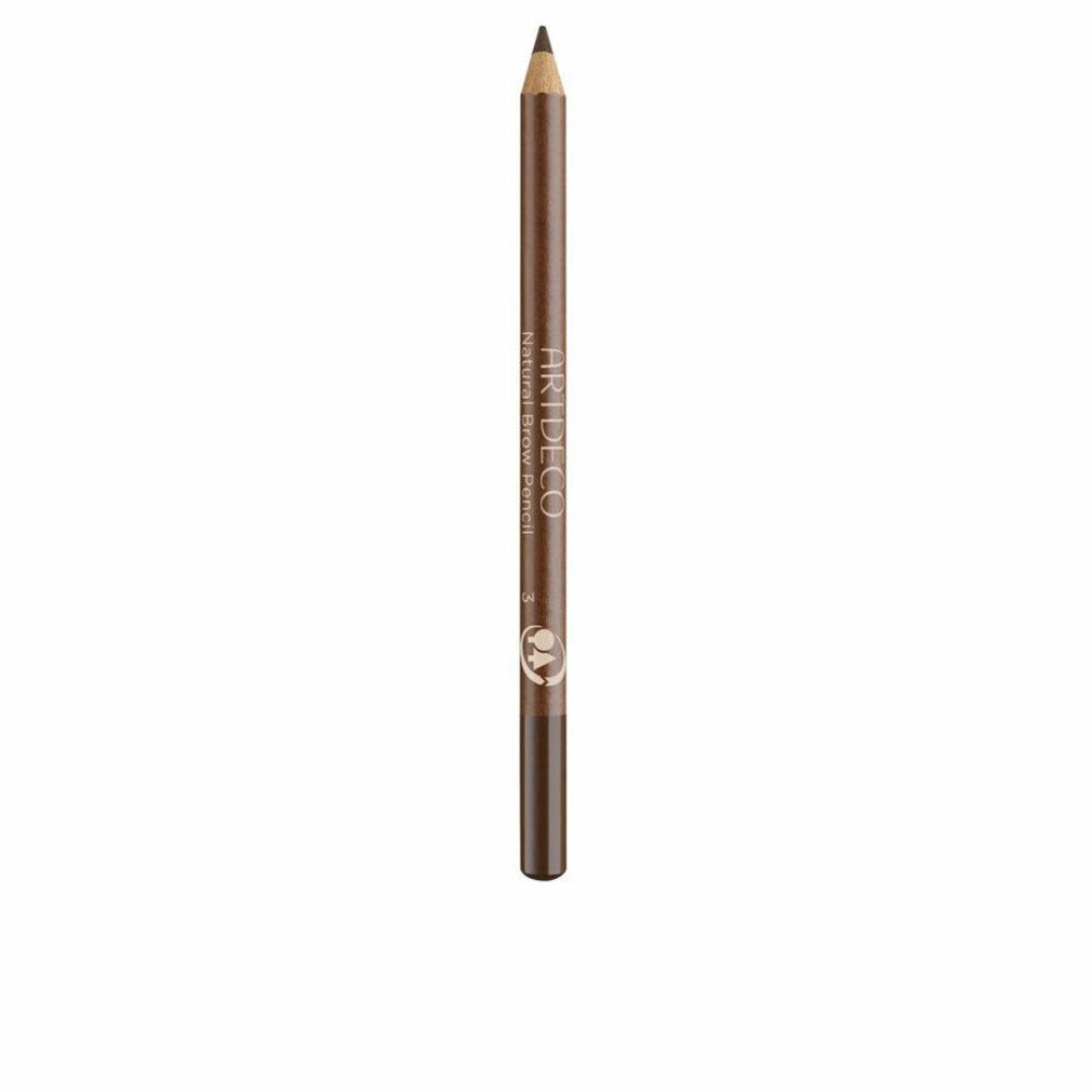 Brauner Augenbrauenstift. Aufschrift: Artdeco, Natural Brow Pencil. Mit Spitze und Logo.
